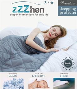 img 3 attached to 🛏️ ZZZhen Weighted Blanket - Highly Breathable - 48''x72'' 15LBs - Premium Heavy Blankets - Relaxing Sleep for Adults and Kids, Sturdy Quilts and Superior Construction