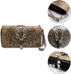 img 2 attached to 👜 Dearchuu Tooled Leather Wristlet: Western Women's Handbags & Wallets - the Perfect Accessory Combo!