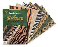 📚 pacon fadeless safari prints paper, 6 patterns, 12" x 18", 24 sheets - assorted wildlife designs logo