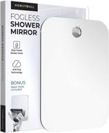 🪞 honeybull fogless shower mirror with razor holder - large 8x10in flat anti-fog mirror for shaving in the shower & bathroom accessories logo