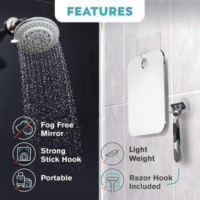 img 2 attached to 🪞 HONEYBULL Fogless Shower Mirror with Razor Holder - Large 8x10in Flat Anti-Fog Mirror for Shaving in the Shower & Bathroom Accessories
