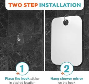 img 1 attached to 🪞 HONEYBULL Fogless Shower Mirror with Razor Holder - Large 8x10in Flat Anti-Fog Mirror for Shaving in the Shower & Bathroom Accessories