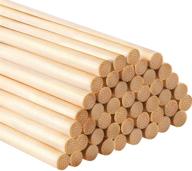 🎨 versatile craft sticks set: hestya 12 inch long bamboo dowel rods for various project purposes, 50 pack (1/4 inch diameter) logo