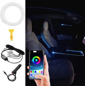 img 4 attached to 🚗 Enhance Your Car's Interior with KIKIMO Universal LED Lights - 16 Million Colors, APP Control, and Fiber Optic Technology Included!