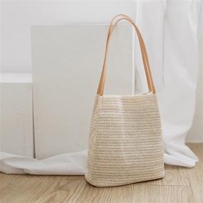 img 2 attached to Titacle Summer Shoulder Hand Woven Handbag