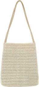 img 4 attached to Titacle Summer Shoulder Hand Woven Handbag