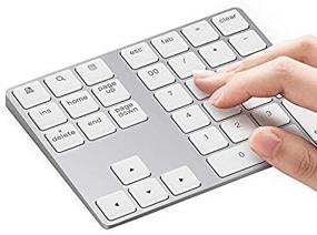 img 1 attached to Aluminum Rechargeable Bluetooth Number Pad - Lekvey Slim 34-Keys Wireless Numeric Keypad for Laptop, MacBook, MacBook Air/Pro, iMac, Windows, Surface Pro - Silver