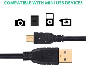 img 1 attached to 🔌 High-Quality 30Ft Tanbin Mini USB Cable: USB 2.0 Type A to Mini B Male Cord for GoPro, Phones, MP3, Dash Cam, Cameras, GPS