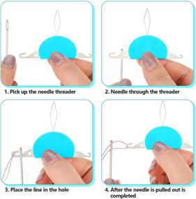 img 2 attached to Blue 6-Pack Plastic Needle Threaders - 3-in-1 Hand Sewing Tools for DIY Crafting and Machine Sewing with Plastic Wire Loop