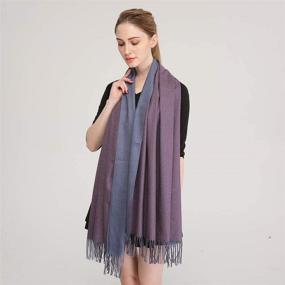 img 3 attached to Longwu Women Cashmere Pashminas Blanket Women's Accessories for Scarves & Wraps