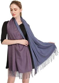 img 4 attached to Longwu Women Cashmere Pashminas Blanket Women's Accessories for Scarves & Wraps