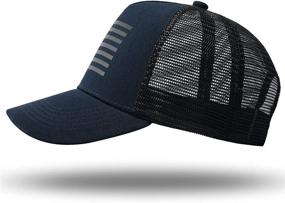 img 3 attached to 🧢 Stylish American Flag Trucker Hat - Snapback Baseball Cap for Men and Women - Breathable Mesh Side and Adjustable Fit - Perfect for Casual Wear