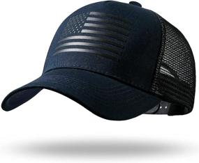 img 4 attached to 🧢 Stylish American Flag Trucker Hat - Snapback Baseball Cap for Men and Women - Breathable Mesh Side and Adjustable Fit - Perfect for Casual Wear