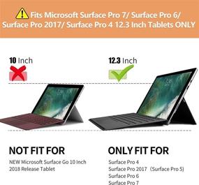 img 3 attached to 📱 Gexmil Genuine Leather Case for Surface Pro 7(2019)/Pro 6(2018)/Pro 5(2017)/Pro 4(2015) 12.3inch Tablet - Keyboard and Kickstand Compatible, Premium Leather Cover, Multiple Angle Viewing, Brown Pattern