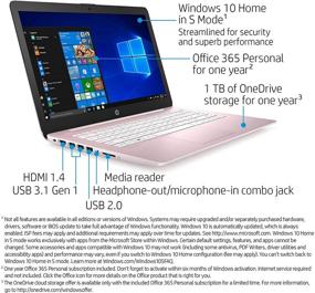 img 3 attached to 💻 HP Stream 14-Inch Laptop with Intel Celeron, 4GB RAM, 32GB eMMC, Windows 10 S Mode, Office 365 Included - Rose Pink (14-cb184nr)