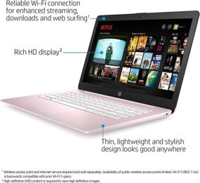 img 2 attached to 💻 HP Stream 14-Inch Laptop with Intel Celeron, 4GB RAM, 32GB eMMC, Windows 10 S Mode, Office 365 Included - Rose Pink (14-cb184nr)