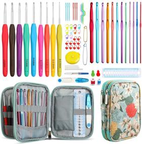 img 4 attached to 🧶 KOKNIT Full Crochet Hook Set: Soft Handle Needles Kit with Stylish Case Holders for Beginners & Arthritic Hands