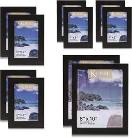 img 4 attached to 🖼️ Klikel Picture Frame Set: 10 Piece Wood Collage - Black Gallery Wall Frame Set with 4x6, 5x7, and 8x10 Frames