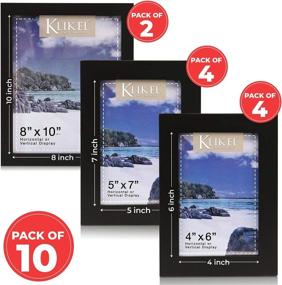 img 3 attached to 🖼️ Klikel Picture Frame Set: 10 Piece Wood Collage - Black Gallery Wall Frame Set with 4x6, 5x7, and 8x10 Frames