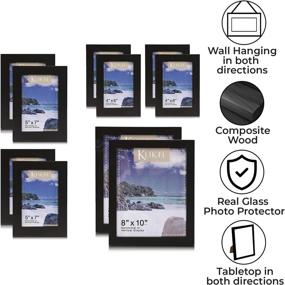 img 2 attached to 🖼️ Klikel Picture Frame Set: 10 Piece Wood Collage - Black Gallery Wall Frame Set with 4x6, 5x7, and 8x10 Frames