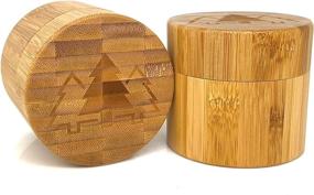 img 1 attached to 🎍 Bamboo Smell Proof Stash Jar for Herbs and Spices - Quarter Oz Wooden Discreet Scent Proof Container with Airtight Glass Jar - Keeps Contents Fresh Longer - 100ml / 3.38 oz Capacity