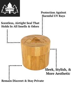 img 3 attached to 🎍 Bamboo Smell Proof Stash Jar for Herbs and Spices - Quarter Oz Wooden Discreet Scent Proof Container with Airtight Glass Jar - Keeps Contents Fresh Longer - 100ml / 3.38 oz Capacity