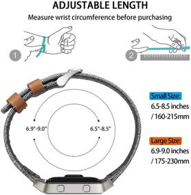 img 2 attached to Превосходный холст и натуральная кожа для Fitbit Blaze - стильный и прочный ремешок для часов с металлической рамой - совместим с мужчинами и женщинами - съемные ремешки для часов от iHillon