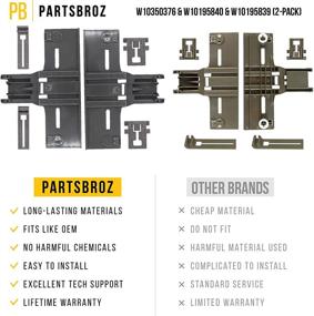 img 1 attached to 🔧 W10350376 &amp; W10195840 &amp; W10195839 Rack Adjuster Kit Replacement (2-Pack) by PartsBroz - Compatible with Whirlpool Dishwashers - Substitutes W10712394, AP5956100, PS10064063, W10253546