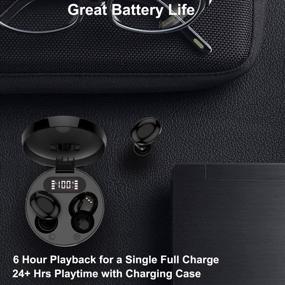img 2 attached to 🎧 35H Playtime Wireless Earbuds by TPLISAK - Bluetooth 5.0 IPX8 Waterproof, Touch Control, True Wireless Bluetooth Earbuds with Built-in Microphone, In-Ear Deep Bass, Bluetooth Headphones