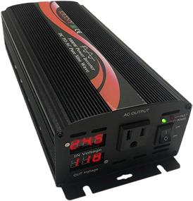 img 2 attached to Получайте энергию везде с KRXNY 1000W сверхсетевым инвертором с чистым синусоидальным напряжением - от 24 В постоянного тока до 110 В / 120 В переменного тока 60 Гц | Светодиодный дисплей | Разъем для США.