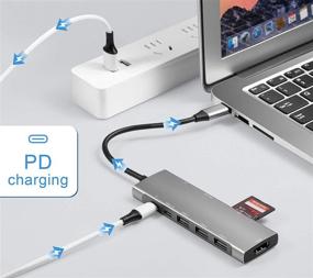 img 2 attached to 9-in-1 USB C Hub Adapter for Apple Devices: Dual Monitor HDMI, Type C Hub for MacBook, iPad Pro, Laptop Display, 4K HDMI, 2 USB-C, 3 USB 3.0, SD & TF Card Reader, Audio