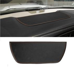 img 4 attached to Auovo Dashboard Mat Cover For Ram 1500 2500 3500 Accessories Interior 2011-2018 Pickup Car Dash Pad Trim Rubber Soft Tray(1 PCS) (Cattle Tan Brown Trim)