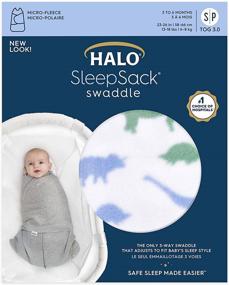 img 1 attached to Halo Micro-Fleece Sleepsack Swaddle: 3-Way Adjustable Wearable Blanket, TOG 1.5, Dinos - Small (3-6 Months)