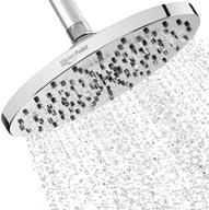 💦 waterpoint 8 inch rainfall shower head - large high pressure water saving showerhead - brass swivel ball and polished chrome finish logo