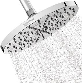 img 4 attached to 💦 WaterPoint 8 Inch Rainfall Shower Head - Large High Pressure Water Saving Showerhead - Brass Swivel Ball and Polished Chrome Finish