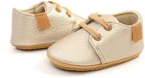 img 1 attached to HsdsBebe Baby Boys Girls Oxford Shoes: Stylish PU Leather Sneakers for Infants with Anti-Slip Rubber Sole – Brown 3 Boys' Shoes
