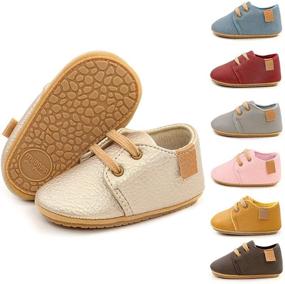 img 4 attached to HsdsBebe Baby Boys Girls Oxford Shoes: Stylish PU Leather Sneakers for Infants with Anti-Slip Rubber Sole – Brown 3 Boys' Shoes