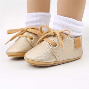 img 3 attached to HsdsBebe Baby Boys Girls Oxford Shoes: Stylish PU Leather Sneakers for Infants with Anti-Slip Rubber Sole – Brown 3 Boys' Shoes