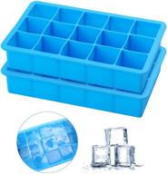 🧊 silicone ice cube trays 2 pack – molds for freezer, cocktails – easy release square ice cubes – reusable, bpa free logo