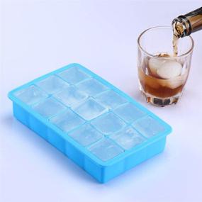 img 1 attached to 🧊 Silicone Ice Cube Trays 2 Pack – Molds for Freezer, Cocktails – Easy Release Square Ice Cubes – Reusable, BPA Free