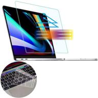 🔵 mubuy фильтр голубого света против отблеска для macbook pro 16 дюймов, 2 штуки: матовый защитный экран против отпечатков пальцев и клавиатурная накладка, выход 2019–2021, модель a2141 логотип