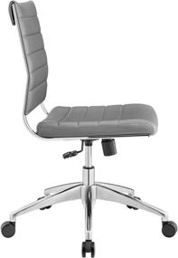 img 2 attached to 💺 Modern and Versatile: Modway Jive Ribbed Armless Mid Back Swivel Conference Chair in Gray