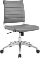 💺 modern and versatile: modway jive ribbed armless mid back swivel conference chair in gray logo