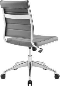 img 1 attached to 💺 Modern and Versatile: Modway Jive Ribbed Armless Mid Back Swivel Conference Chair in Gray