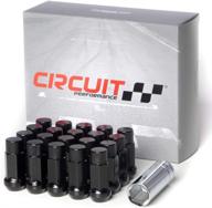 circuit performance forged steel extended hex lug nut set for aftermarket wheels: 12x1.25 black - 20 pieces + tool for enhanced performance logo