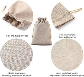 img 1 attached to 25pcs Linen Burlap Gift Bags with Drawstring: Versatile Jewelry Pouches for Weddings, Birthdays, Christmas & DIY Crafts - Home Supplies (5.11x7.08inch)