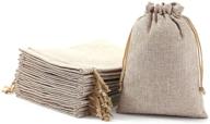 25pcs linen burlap gift bags with drawstring: versatile jewelry pouches for weddings, birthdays, christmas & diy crafts - home supplies (5.11x7.08inch) logo