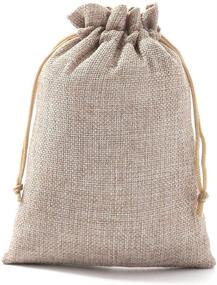 img 3 attached to 25pcs Linen Burlap Gift Bags with Drawstring: Versatile Jewelry Pouches for Weddings, Birthdays, Christmas & DIY Crafts - Home Supplies (5.11x7.08inch)