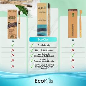 img 3 attached to 🌿 Biodegradable Bamboo Toothbrush (4 Pack) - Soft Bristles - Zero Plastic Handle by EcoKiss - Eco Friendly for Adults and Kids - Vegan Friendly - Recyclable Packaging