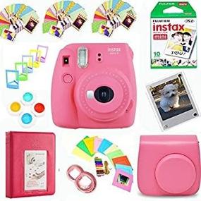 img 4 attached to Фотокамера Fujifilm Instax Mini 9 (розовая фламинго) пленка (10 кадров) чехол из искусственной кожи, фильтры, селфи-объектив, альбом, рамки и др.